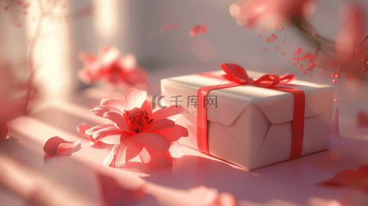 礼物背景图片_粉色唯美质感女神节礼物花朵的图片8
