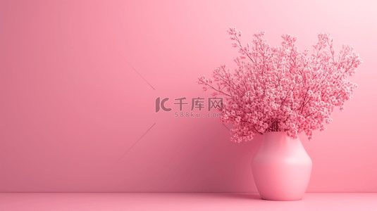 简约粉色花瓶插花场景的背景10