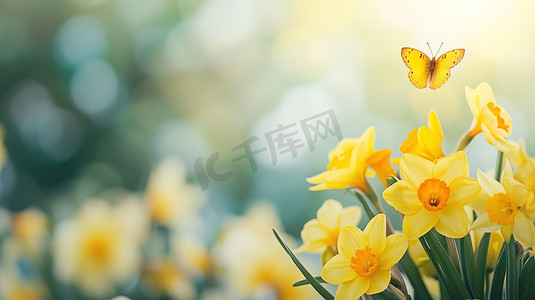 春天花草树木有蝴蝶的摄影11图片