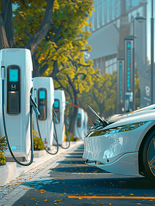 充电中的新能源汽车