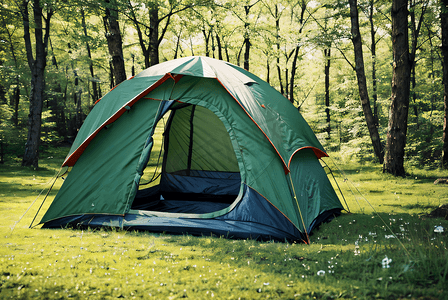 春天室外帐篷露营摄影图9
