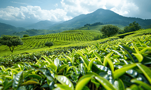 西双版纳摄影照片_云南普洱茶叶种植园