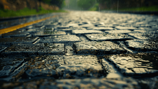 下雨天的路面摄影32