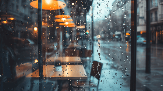 下雨天咖啡店摄影5