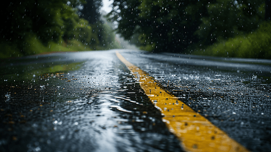 下雨天的路面摄影6