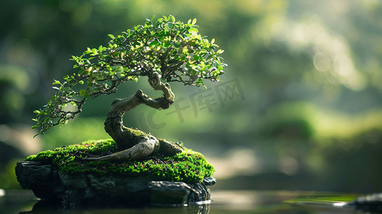 树木3D模型立体描绘摄影照片ai绘画