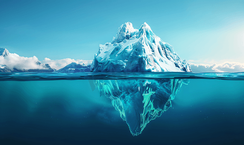 冰川背景摄影照片_冰山-安全的隐患及全球变暖的概念