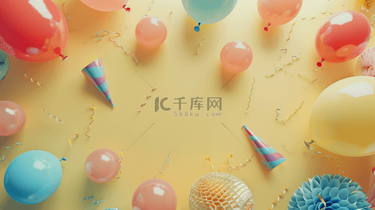 儿童节气球彩带惊喜礼物的背景15