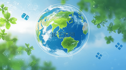 保护地球世界地球日绿色地球背景图片