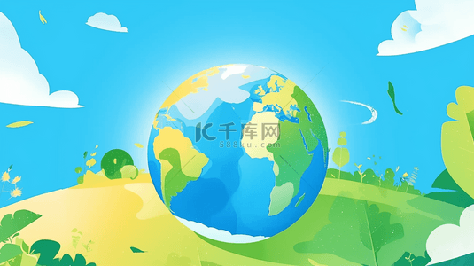 家园绿色背景图片_保护地球世界地球日绿色地球设计