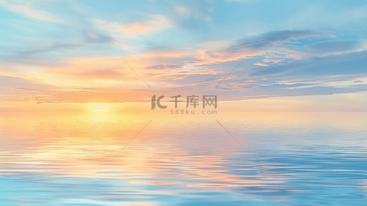 春天唯美海上梦幻晚霞彩霞背景素材