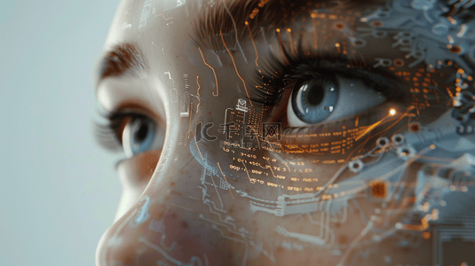 智能科技背景图片_简约女性机器人数据的背景4