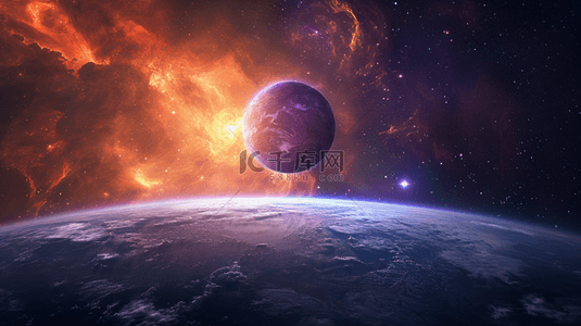 梦幻星空星球背景图片_深色梦幻星空太空星球行星的背景8