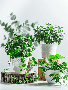 简约绿色清新植物摄影照片_小清新桌面盆栽