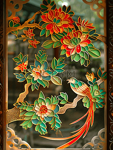 春节背景图片_剪纸窗花传统文化
