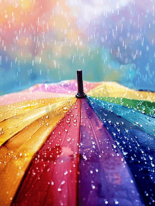 下雨天雨伞雨珠素材