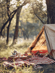 户外帐篷野餐