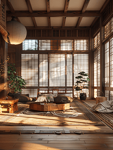 日式客厅室内设计效果图