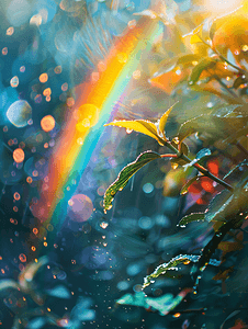 简约风海报摄影照片_风雨后的彩虹