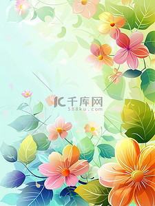 春天边框背景图片_春季花朵鲜花框架设计图