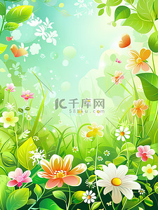 春季花朵鲜花框架背景图