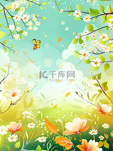 春季花朵鲜花框架图片
