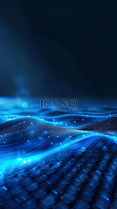 科技感虚拟背景图片_蓝色抽象科技数据科技信息背景