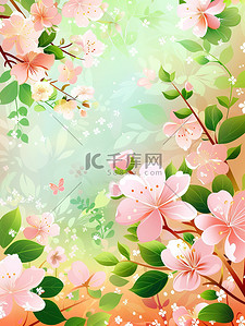 春天边框背景图片_春季花朵鲜花框架背景图片