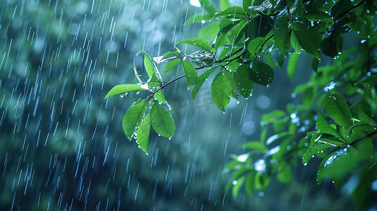 雨季下雨户外森林的摄影10图片