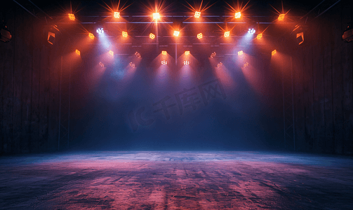 空旷的舞台展台灯光
