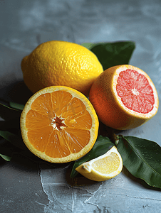 夏天橙子摄影照片_新鲜水果橙子柠檬西柚