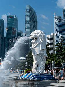 新加坡地标建筑鱼尾狮