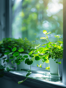 窗台水培绿植