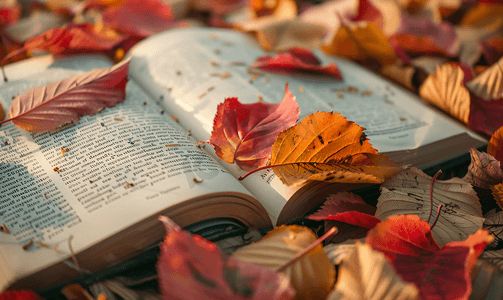 落叶和书摆件