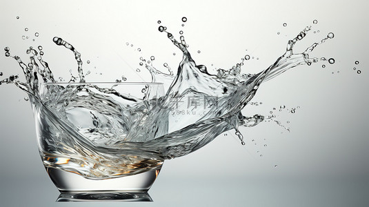 透明清澈的水飞溅设计图