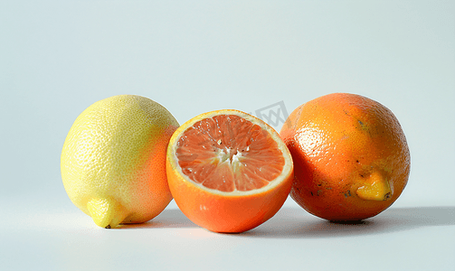 新鲜水果橙子柠檬西柚