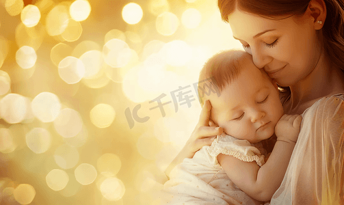 妈妈宝宝腰凳摄影照片_妈妈抱着宝宝入睡