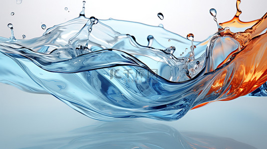 清澈的水背景图片_透明清澈的水飞溅设计