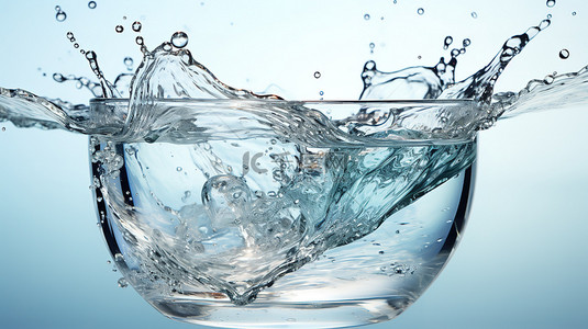 透明清澈的水飞溅设计图