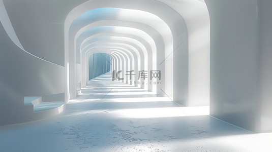 纯色背景背景图片_白色空间走廊纯色建筑背景