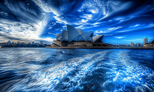 浩瀚大海摄影照片_悉尼歌剧院城市