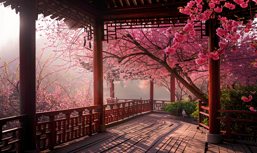 春暖花开背景摄影照片_武汉东湖樱园