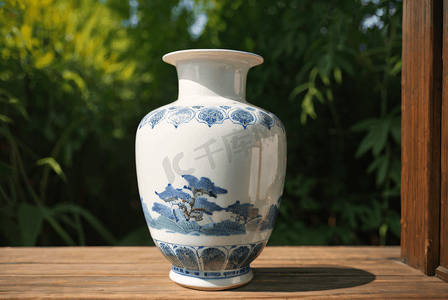青花瓷瓷器花瓶摄影图片1