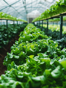 转基因摄影照片_现代农业大棚生菜