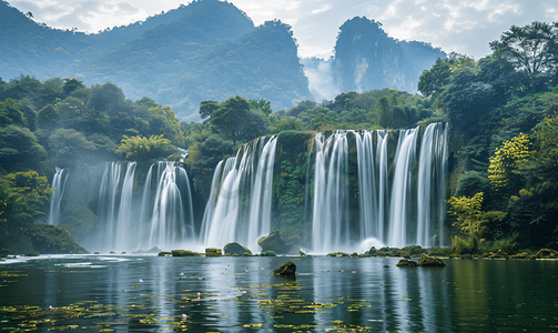 风景瀑布摄影照片_贵州黄果树瀑布风光美景