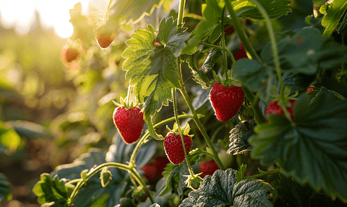 等待采摘的草莓
