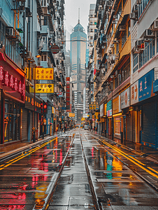 路人摄影照片_香港街景市中心