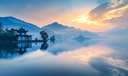 千岛湖黎明风景