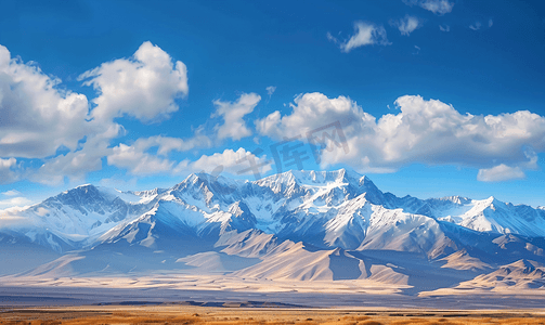 西藏院墙摄影照片_西藏的雪山和天空