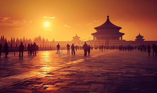 国庆中国风摄影照片_北京地标建筑天坛